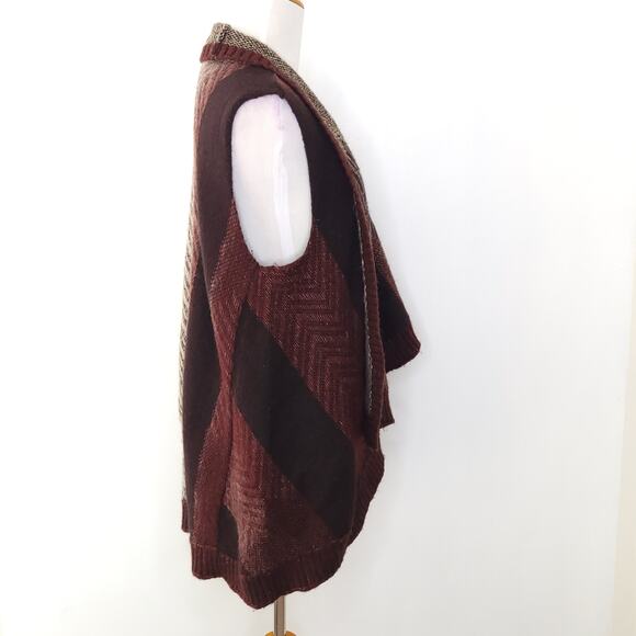 Anthropologie Sleeping on Snow Mabli Wool Blend Sweater Vest Brown M/L - Picture 3 of 12